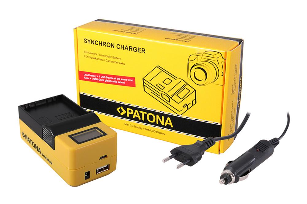 PATONA Synchron USB Ladegerät für Olympus BLH1 BLH-1 mit LCD-Display