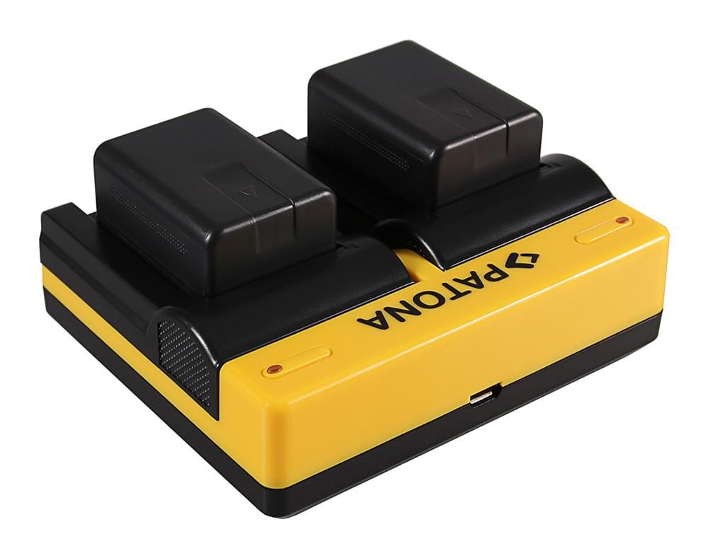 PATONA Dual Ladegerät für Panasonic VW-VBK180 H H100 H101 H95 HC HCV700 HC-V700 inkl. Micro‑USB Kabel