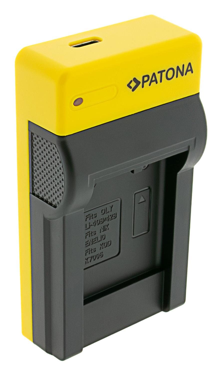 PATONA Slim USB Ladegerät mit USB-C Input für Olympus Li-40B Li-42B Nikon EN-EL10