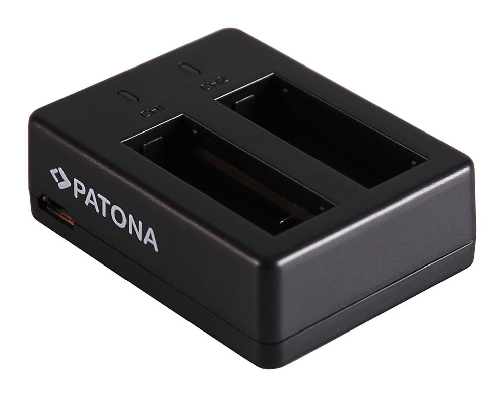 PATONA Dual Schnell-Ladegerät für SJCAM SJ6 Legend Black SJ6000 inkl. Micro-USB Kabel