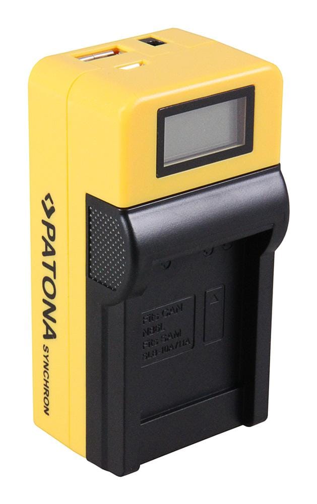 PATONA Synchron USB Ladegerät für Canon NB6L NB-6L und Samsung mit LCD-Display
