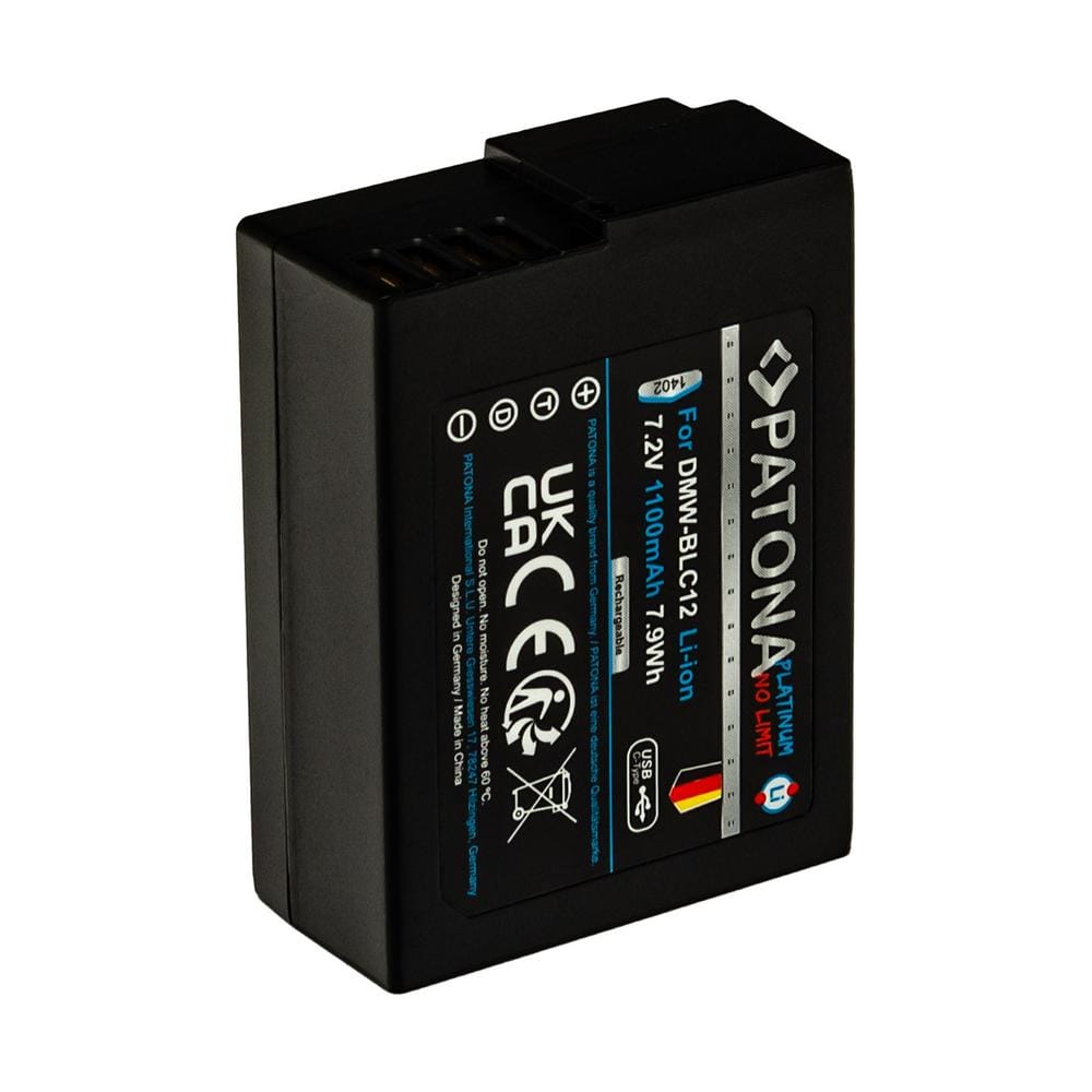 PATONA Platinum Akku mit USB-C Input für Panasonic DMW-BLC12 FZ2000 FZ300 GX8 G81 GH2