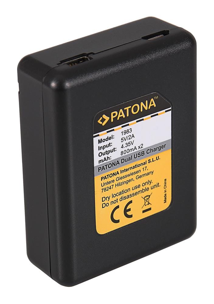 PATONA USB Dual Ladegerät für GoPro Hero 4 AHDBT-401 inkl. Mini-USB Kabel