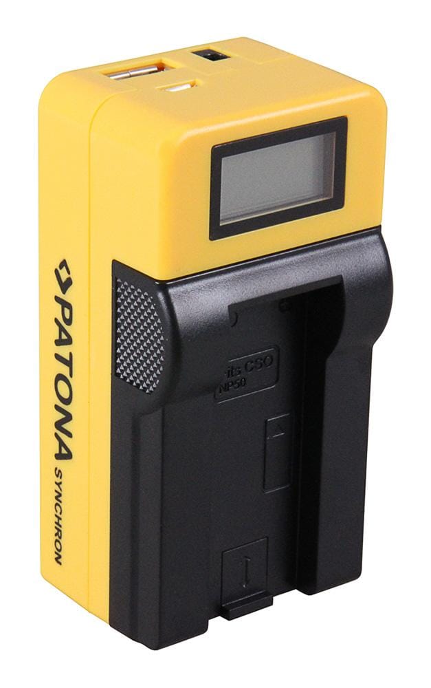 PATONA Synchron USB Ladegerät für Casio NP50 NP-50 mit LCD-Display