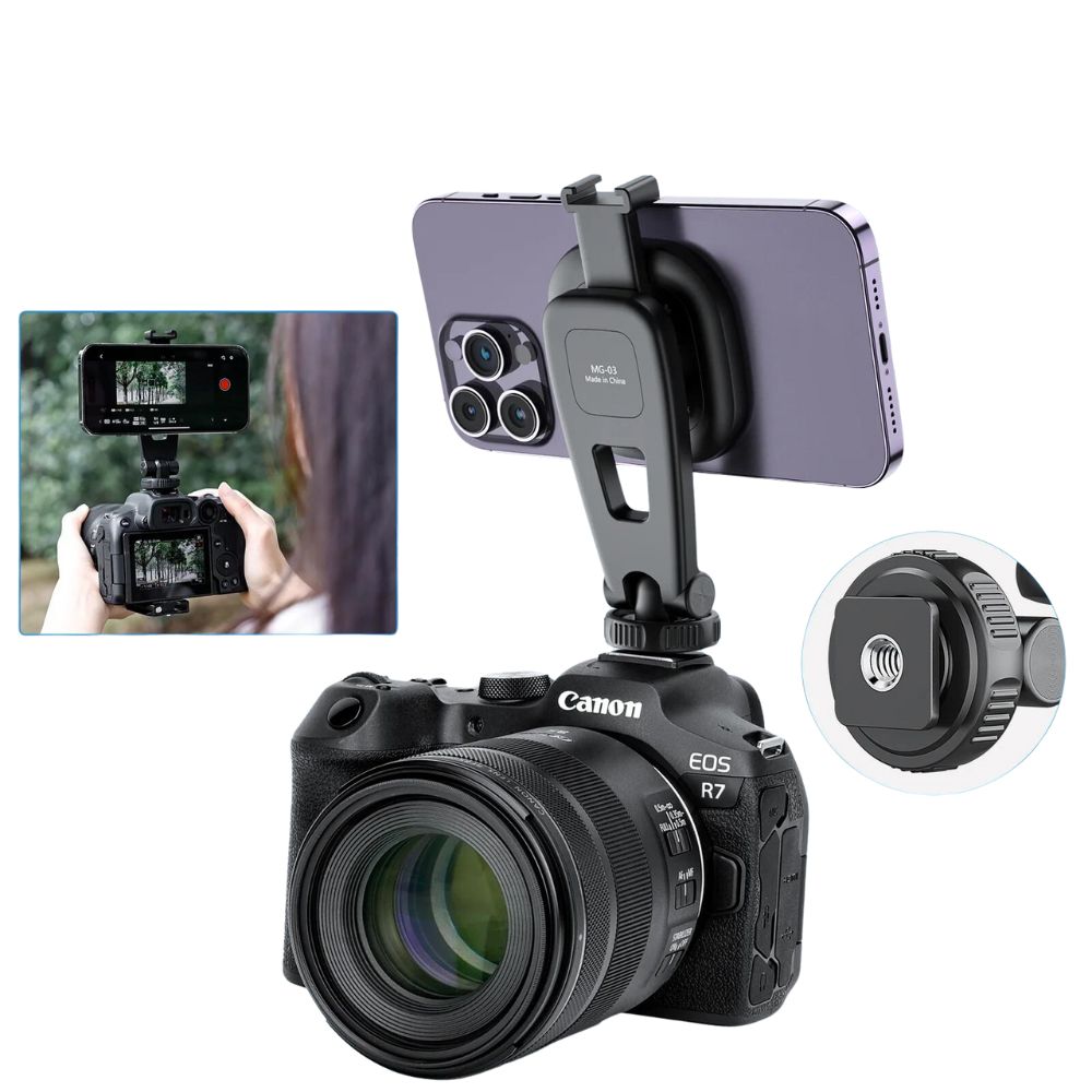 Magnetische Smartphone Stativhalterung mit Magsafe und Blitzschuh Magnetische Smartphone Stativhalterung mit Magsafe und Blitzschuh