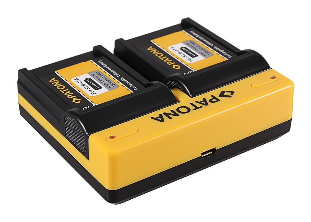 PATONA Dual Ladegerät für Samsung SLB-07A TL TL100 TL210 TL220 TL225 TL90 PL150 inkl. Micro-USB