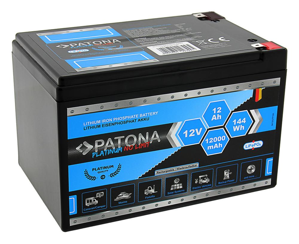 PATONA Platinum LiFePO4 Akku 12 V 12 Ah 144 Wh 12 000 mAh PATONA Platinum LiFePO4 Akku 12 V 12 Ah 144 Wh 12 000 mAh