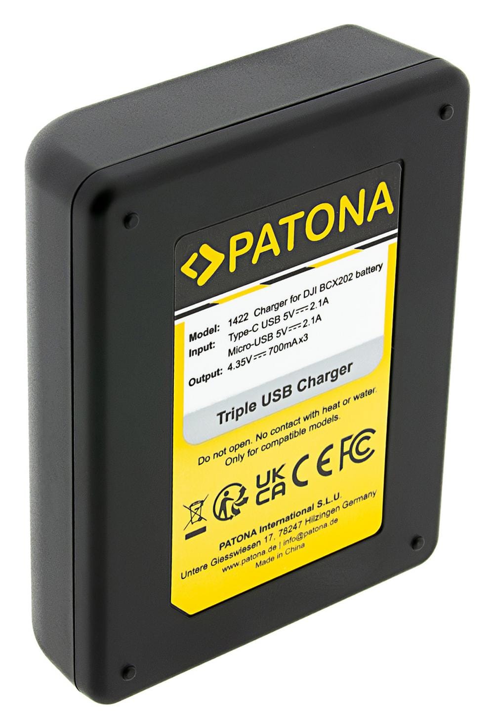 PATONA Triple Ladegerät für DJI Osmo Action 3 4 5 BCX202 inkl. USB‑C Kabel PATONA Triple Ladegerät für DJI Osmo Action 3 4 5 BCX202 inkl. USB‑C Kabel