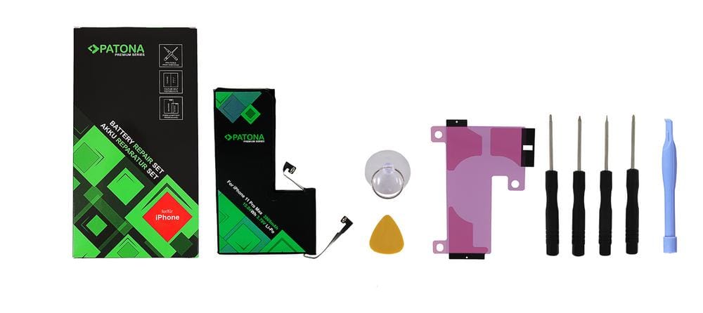 PATONA Premium Akku für Apple iPhone 11 Pro Max A2161 A2218 A2220 616-00651 inkl. Werkzeugset PATONA Premium Akku für Apple iPhone 11 Pro Max A2161 A2218 A2220 616-00651 inkl. Werkzeugset