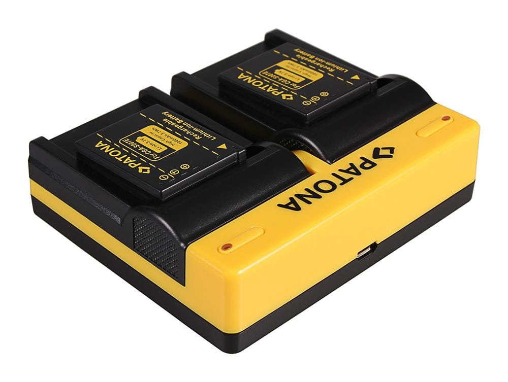 PATONA Dual Ladegerät für Casio Panasonic CGA-S007E Exilim EXZ150 EX-Z150 EXZ155 EX-Z155 inkl. Micro-USB Kabel