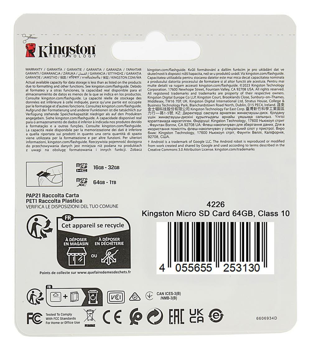 Kingston Speicherkarte MicroSDXC 64GB 1000 MB/s Class 10 Kingston Speicherkarte MicroSDXC 64GB 1000 MB/s Class 10