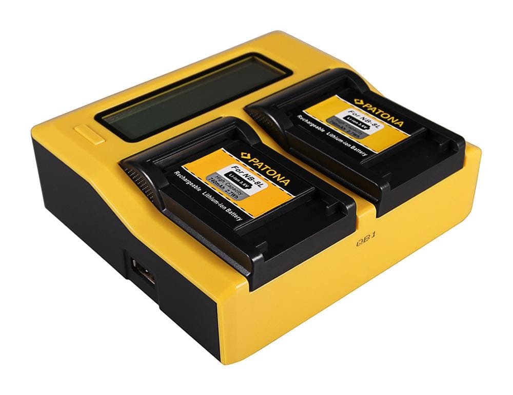 PATONA Dual LCD USB Ladegerät für Canon NB-8L Powershot A2200 A3000 IS A3000IS A3100 IS A3100IS
