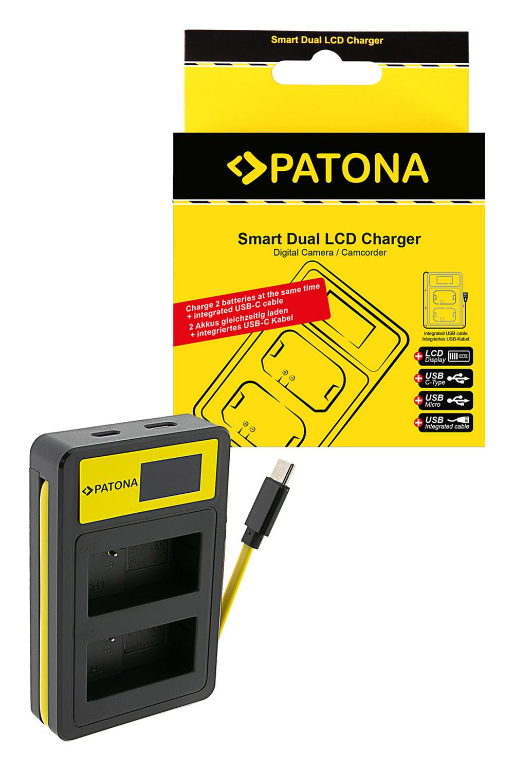 PATONA Smart Dual LCD USB Ladegerät für Panasonic DMW-BLC12PP V-Lux 4 Panasonic DMW-BLC12PP PATONA Smart Dual LCD USB Ladegerät für Panasonic DMW-BLC12PP V-Lux 4 Panasonic DMW-BLC12PP