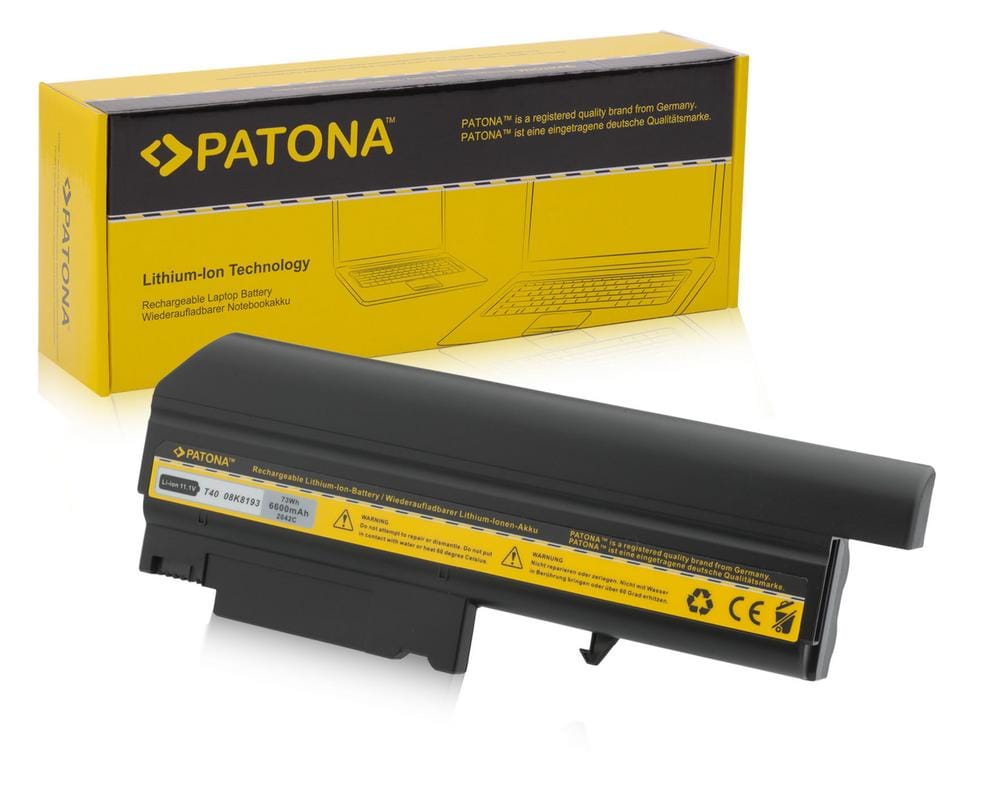 PATONA Akku für IBM Thinkpad T40 T41 T42 T43 R51 02K8193 6600mAh