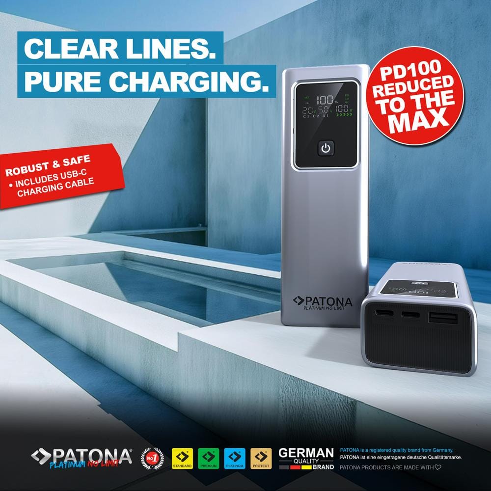 PATONA Platinum Powerbank Luxury One PD100W 20.000 mAh 2 USB-C PD3.0 1 USB-A