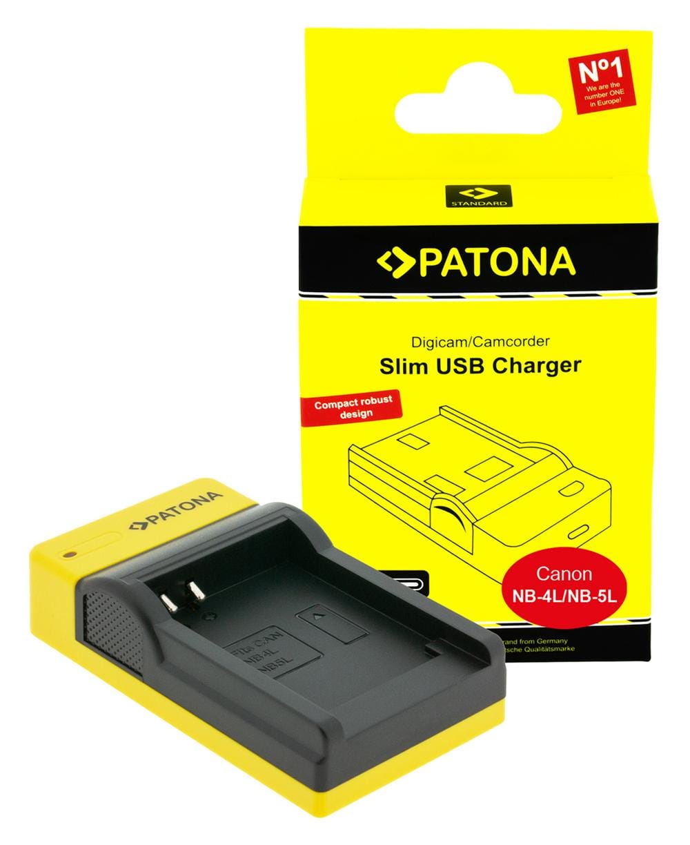 PATONA Slim USB Ladegerät mit USB‑C Input für Canon NB‑4L Digital Ixus i zoom i7 800 IS PATONA Slim USB Ladegerät mit USB‑C Input für Canon NB‑4L Digital Ixus i zoom i7 800 IS