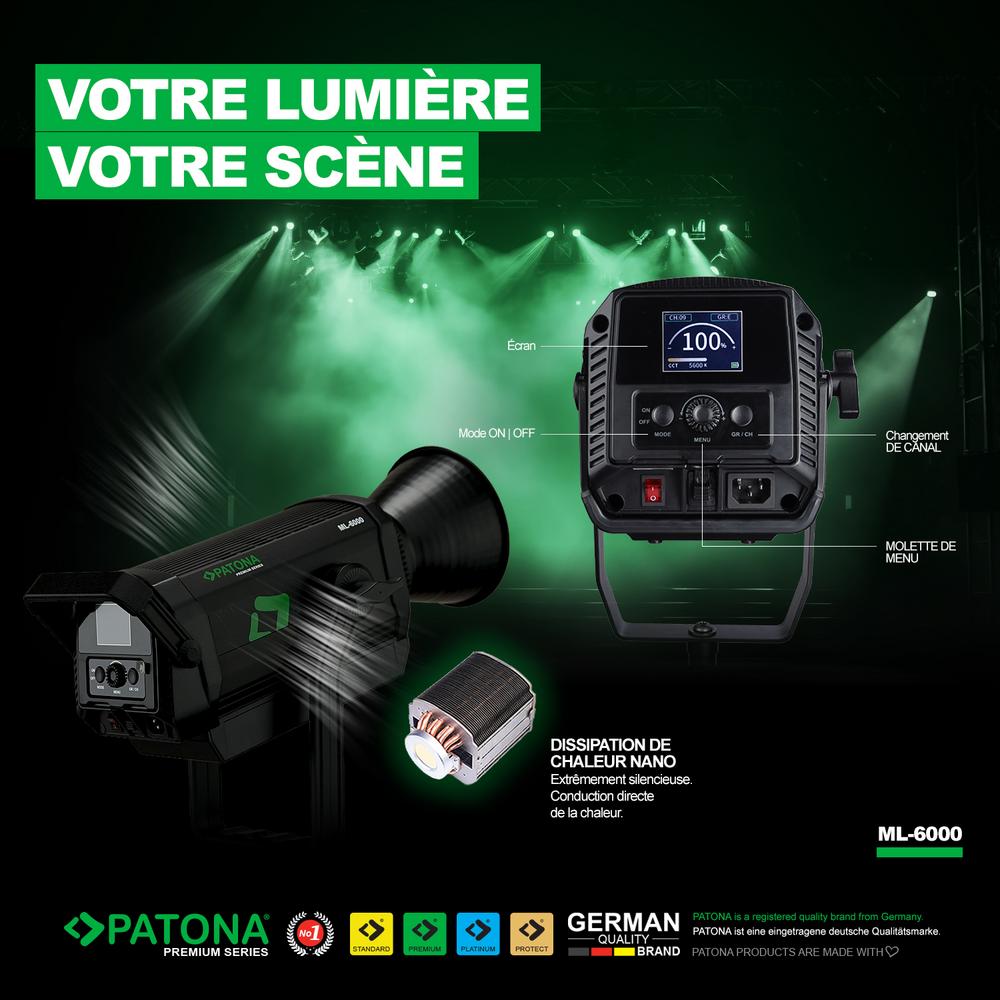 PATONA Premium LED Light ML-6000 600W COB Fotolicht und Videolicht inkl. Tragetasche PATONA Premium LED Light ML-6000 600W COB Fotolicht und Videolicht inkl. Tragetasche