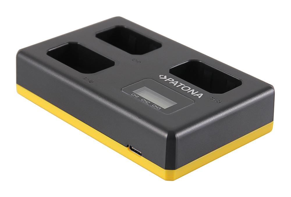 PATONA USB Triple Ladegerät für Sony NP-FW50 Akkus inkl. USB-Kabel