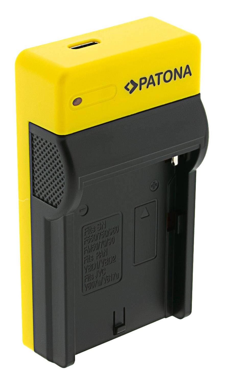 PATONA Slim USB Ladegerät mit USB-C Input für Sony NP-F970 NP-F960 NP-F950 DCR-VX2100 HDR-FX1