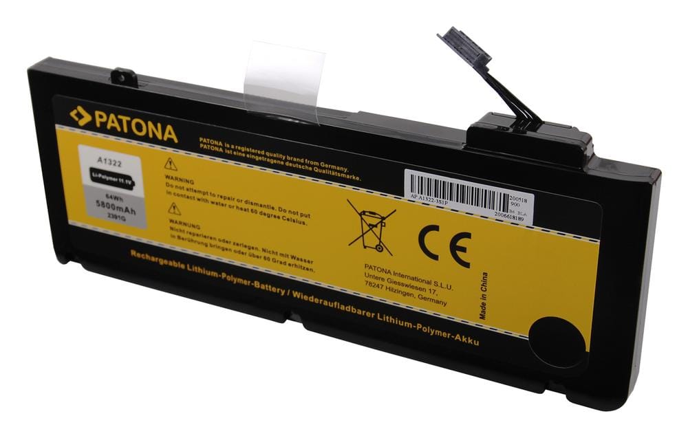 PATONA Akku für Apple A1322 MacBook Pro 13 Zoll A1278 (2009 Version)