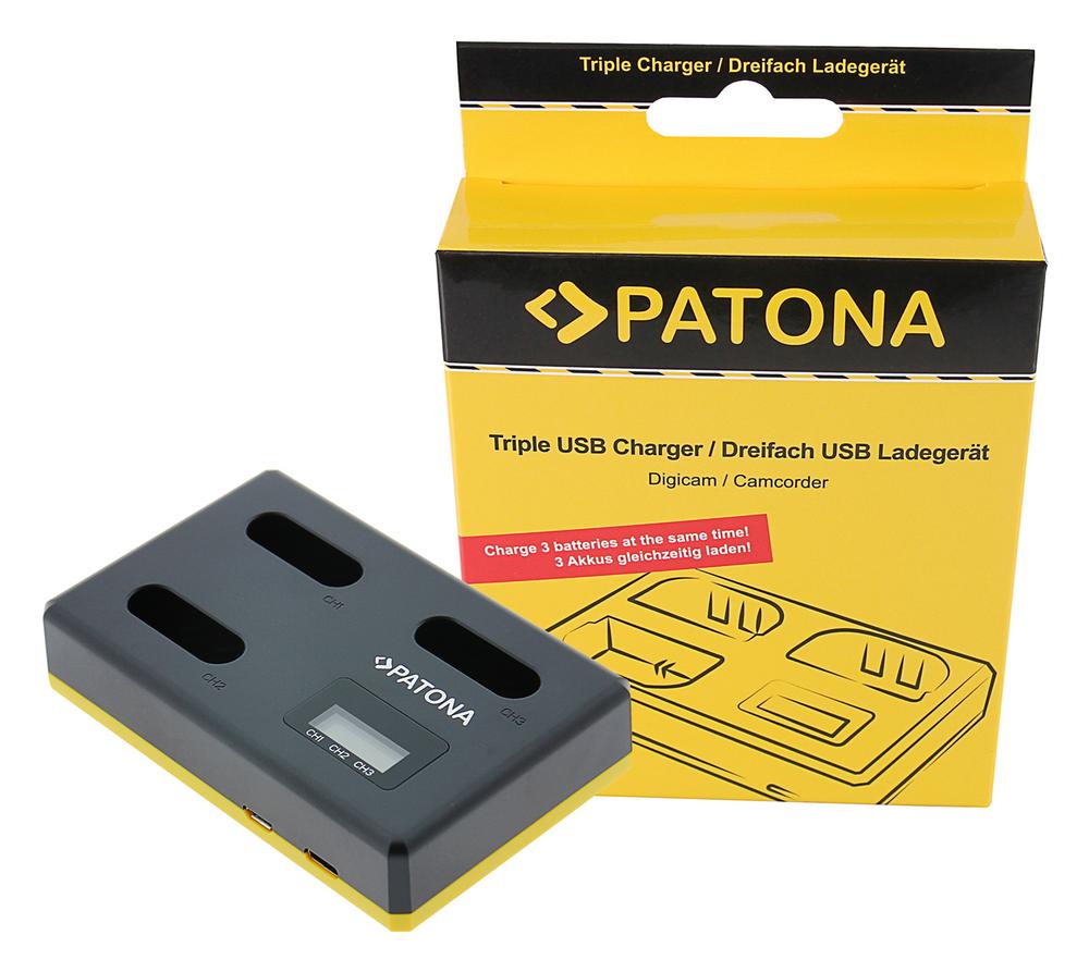 PATONA USB Triple Ladegerät für Sony NP-BX1 BX BX1 Cybershot DSC HX300 DSC HX50V DSC RX1 inkl. PATONA USB Triple Ladegerät für Sony NP-BX1 BX BX1 Cybershot DSC HX300 DSC HX50V DSC RX1 inkl.