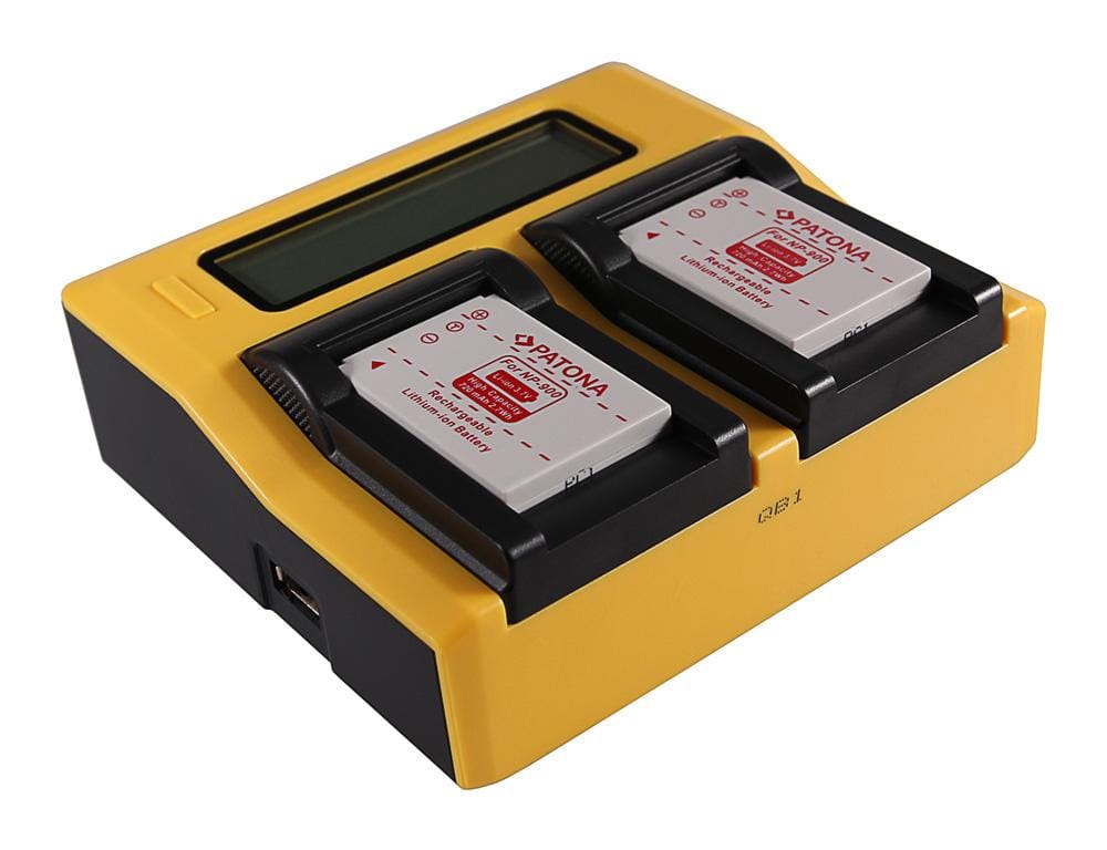 PATONA Dual LCD USB Ladegerät für Minolta NP-900 CS 6531N CS 6531 N CS 5530 CS 5530