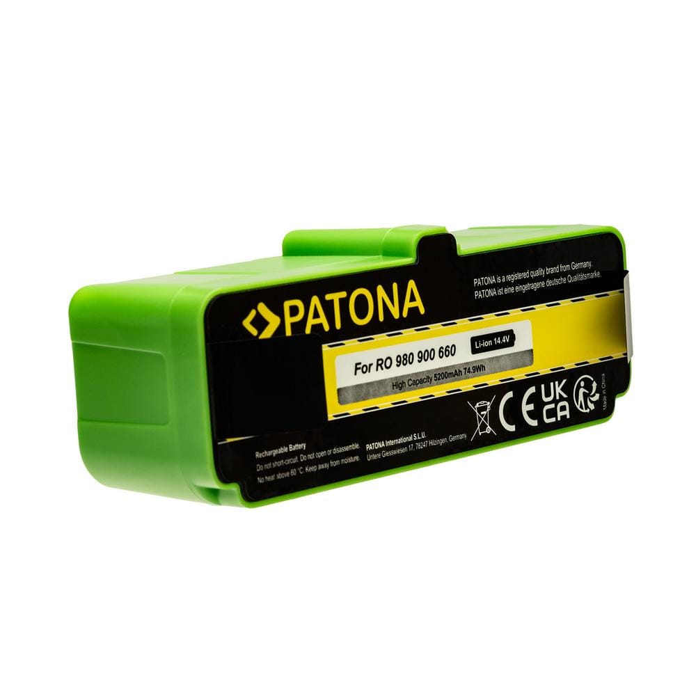 PATONA Li‑Ion Akku 14,4 V 5200 mAh für iRobot Roomba 80501 500 510 520 530 532 535 540 550 555 560 562 563 564 570 580 581 770 780 800 870 880 R3 Serie PATONA Li‑Ion Akku 14,4 V 5200 mAh für iRobot Roomba 80501 500 510 520 530 532 535 540 550 555 560 562 563 564 570 580 581 770 780 800 870 880 R3 Serie
