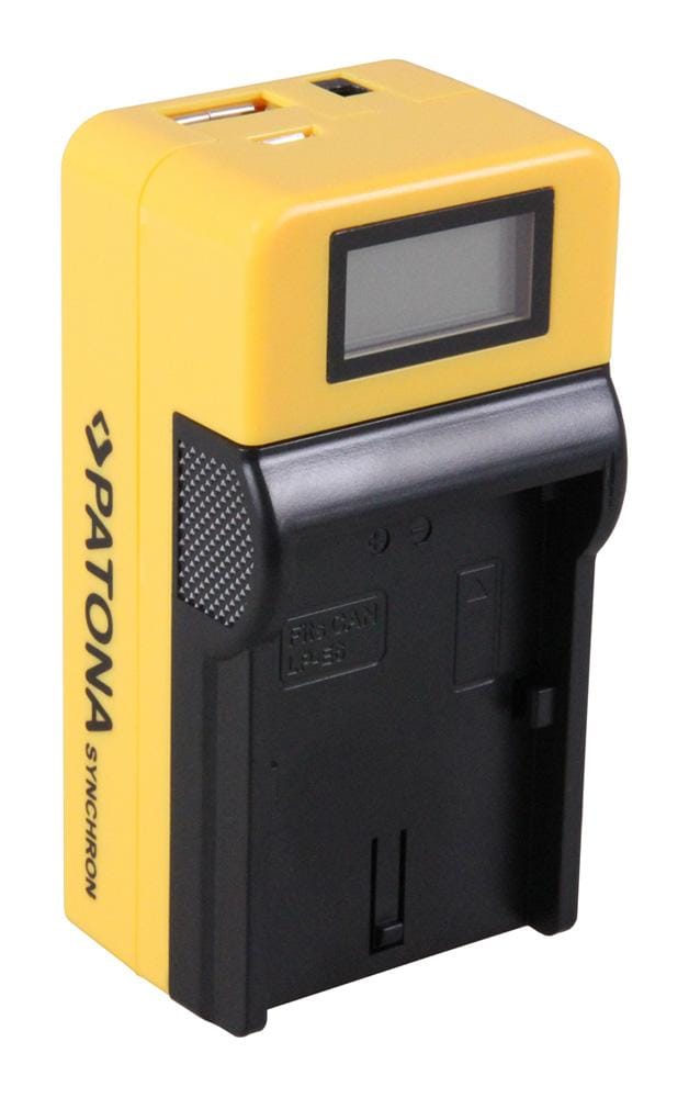 PATONA Synchron USB Ladegerät für Canon LPE6 LP-E6 mit LCD-Display