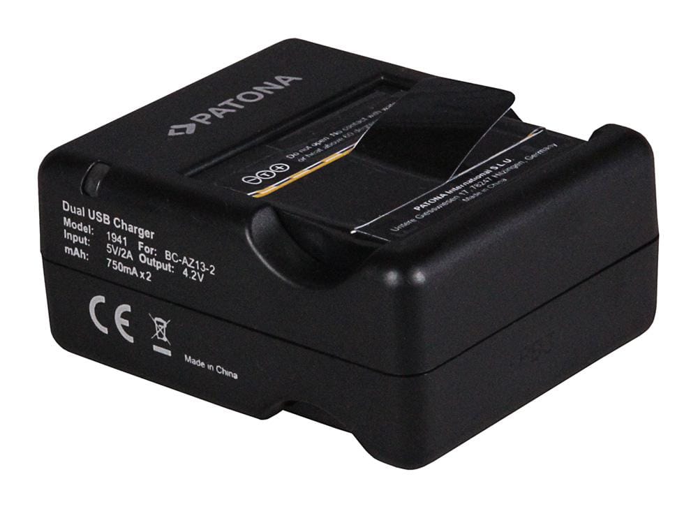 PATONA Dual Schnell-Ladegerät für Xiaomi Yi AZ13-2 AZ13-1 inkl. Micro-USB Kabel