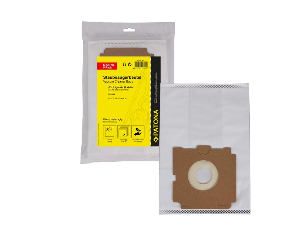 PATONA 5 Staubsaugerbeutel mehrlagig Vlies für Festool CT26 SC FIS CT SYS 5 496187 500438