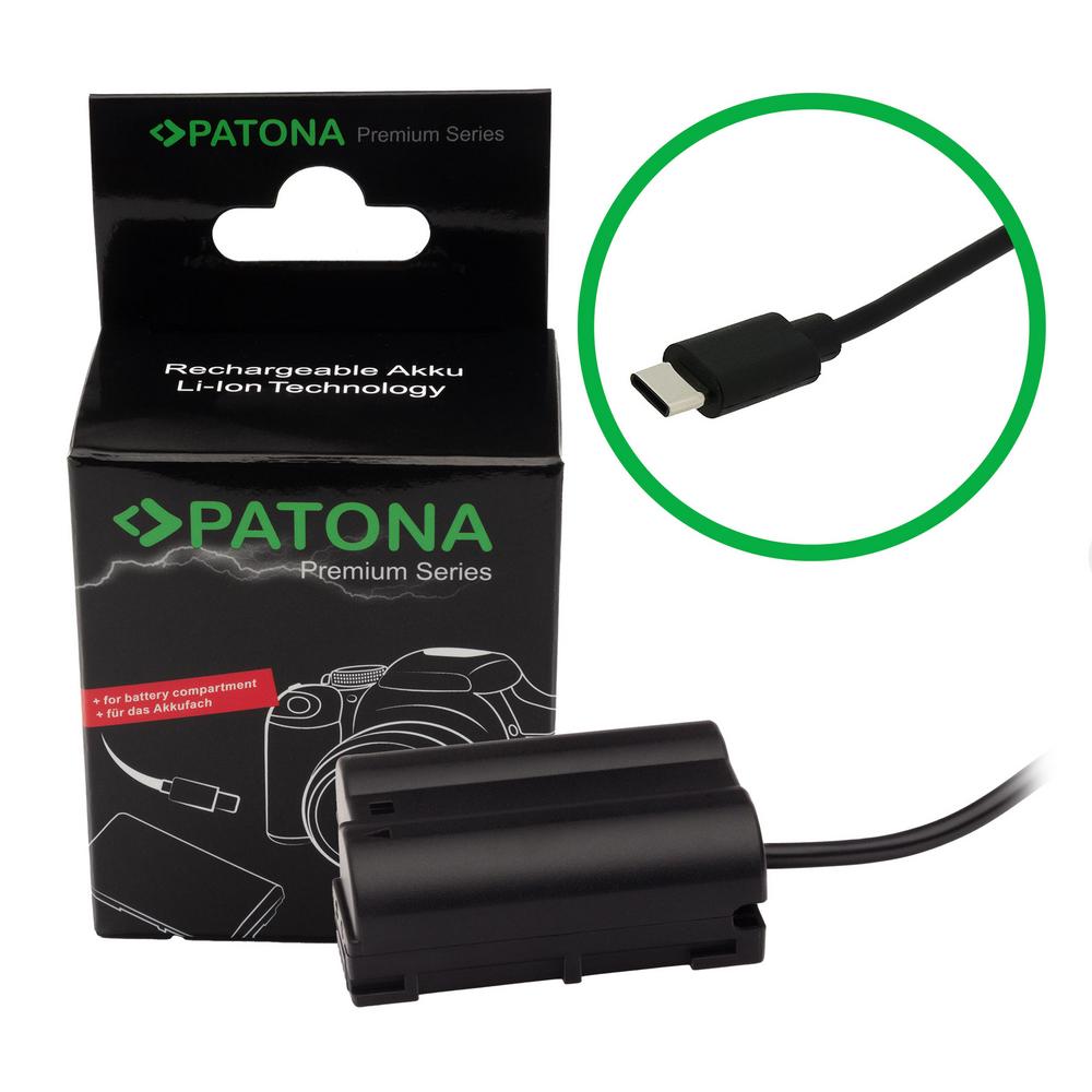 PATONA Premium USB-C Input Akku-Adapter für Nikon Z5 Z6 Z7 Z8 D500 D800 D850 D7000 D7100 D7200 VFB12
