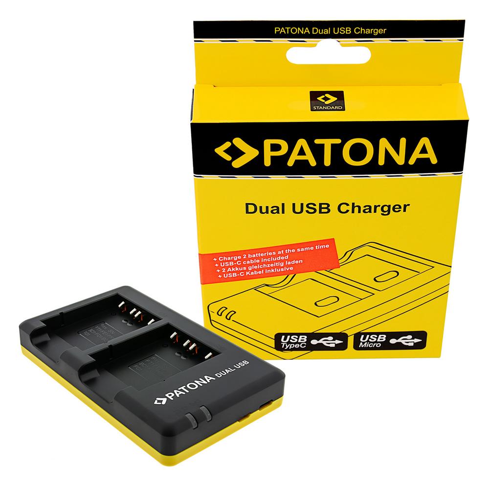 PATONA Dual Schnell-Ladegerät für Sony NP-BG1 DSC H55 H70 inklusive USB-C Kabel