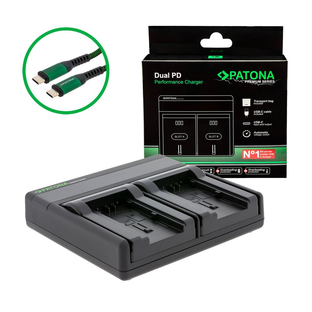 PATONA Premium Dual PD Ladegerät für Canon BP727 inkl. USB‑C Input/Output PATONA Premium Dual PD Ladegerät für Canon BP727 inkl. USB‑C Input/Output