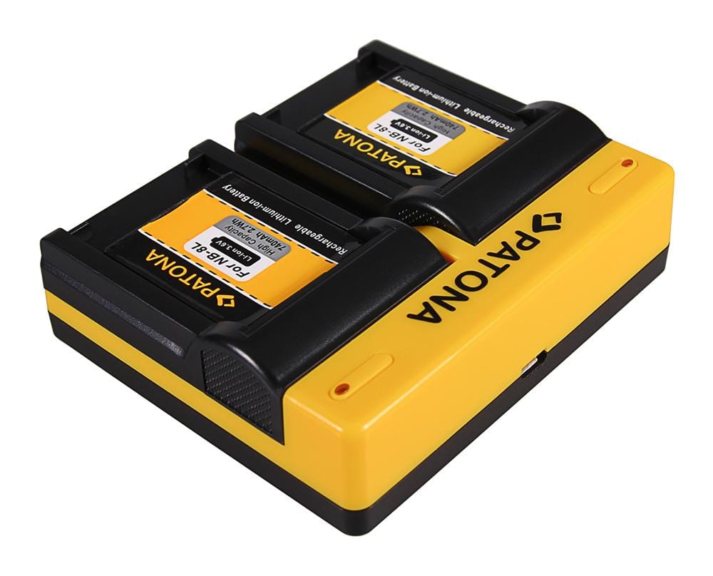 PATONA Dual Ladegerät für Canon NB-8L Powershot A2200 A3000 IS A3000IS A3100 IS A3100IS inkl. Micro-USB