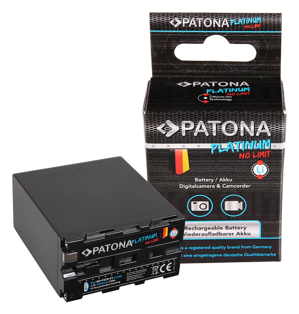 PATONA Platinum Akku für Sony NP-F970 NP-F960 NP-F950 im hitzeresistenten V1 Gehäuse 10.000 mAh PATONA Platinum Akku für Sony NP-F970 NP-F960 NP-F950 im hitzeresistenten V1 Gehäuse 10.000 mAh