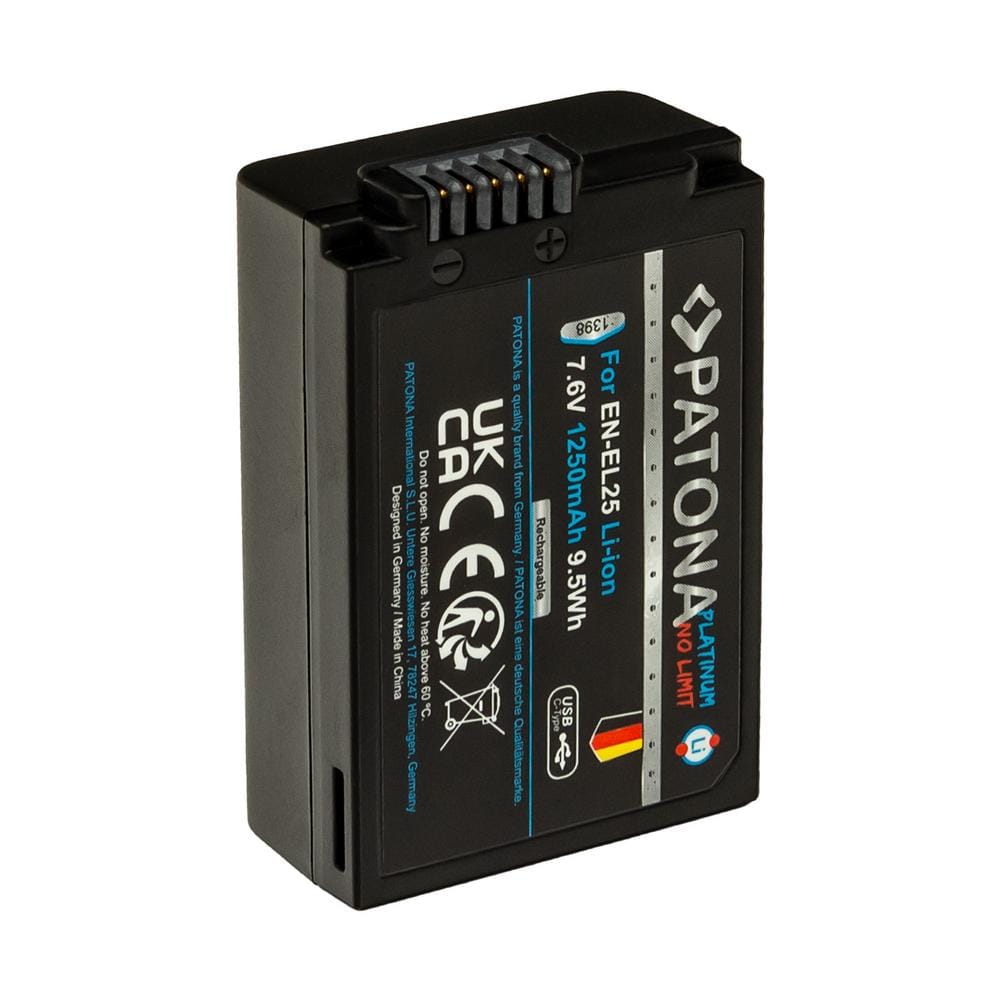 PATONA Platinum Akku mit USB-C Input für Nikon EN-EL25 Nikon Zfc Nikon Z50 Nikon Z30 PATONA Platinum Akku mit USB-C Input für Nikon EN-EL25 Nikon Zfc Nikon Z50 Nikon Z30