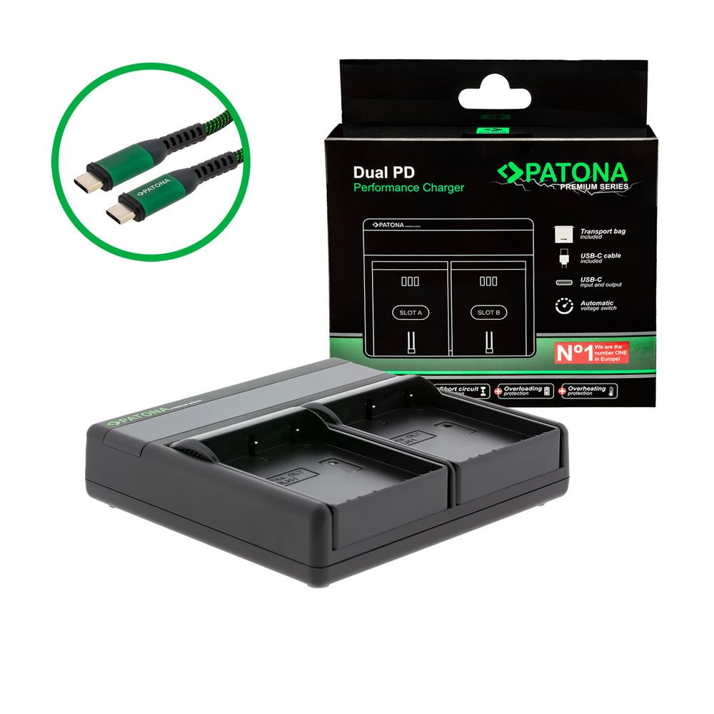 PATONA Premium Dual PD Performance Ladegerät für Olympus BLH-1 inkl. USB-C input/output