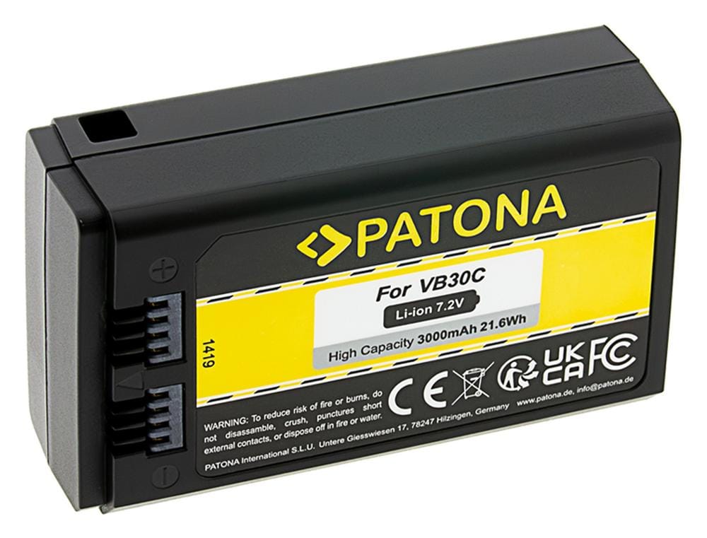 PATONA Akku VB30 für Godox V1 Pro Rundkopf Kamerablitz mit USB-C Input PATONA Akku VB30 für Godox V1 Pro Rundkopf Kamerablitz mit USB-C Input