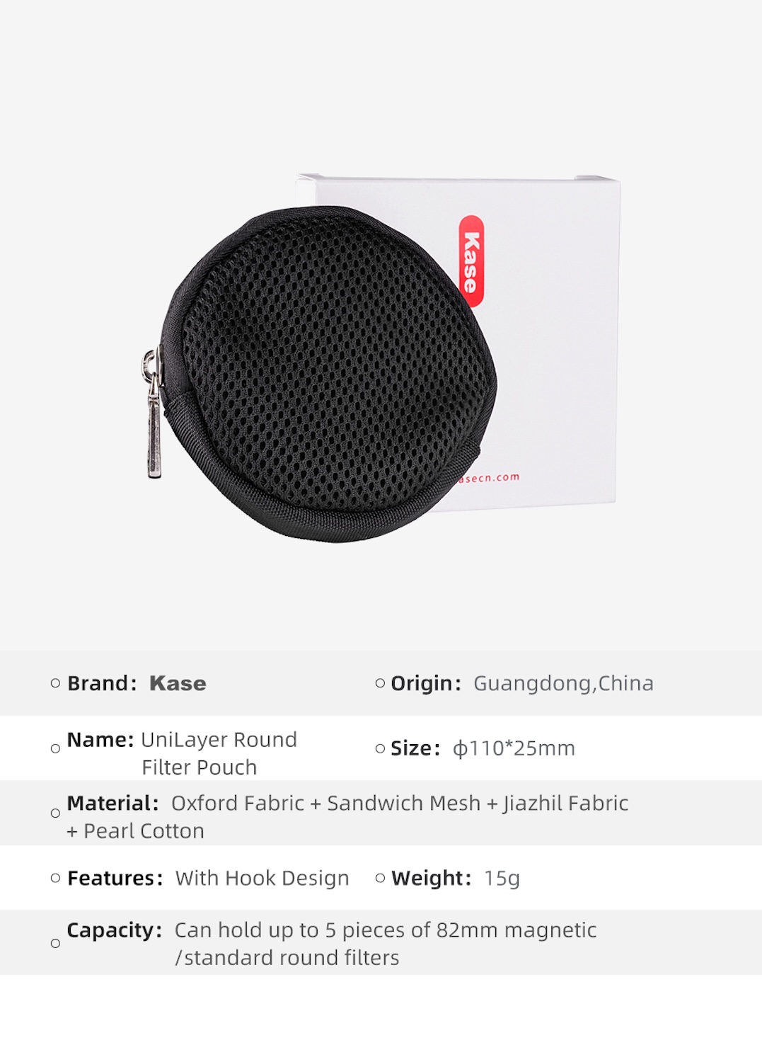 Filter Tasche für magnetische Rundfilter UniLayer bis 82mm Filter