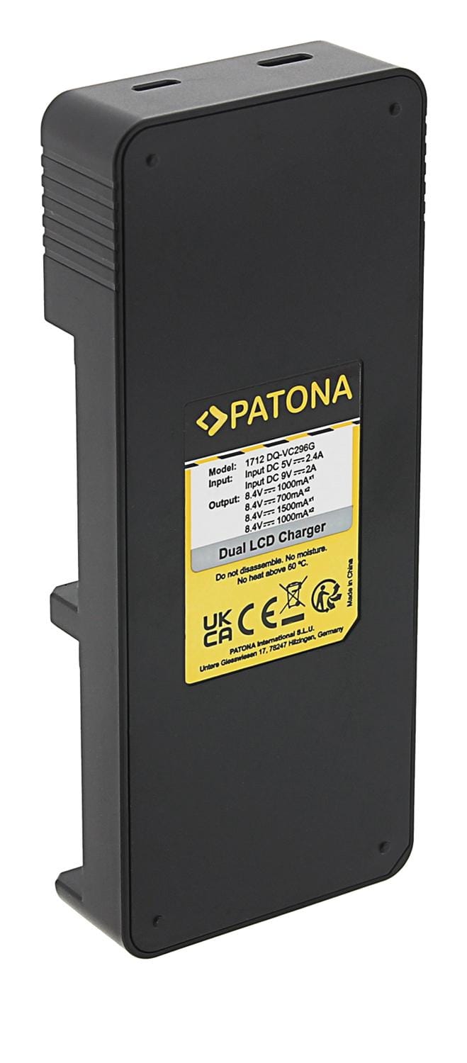 PATONA Dual LCD USB Ladegerät für JVC BN-VC296G BN-VC298G GY-HC500 HY-HC550 inkl. USB-C Kabel