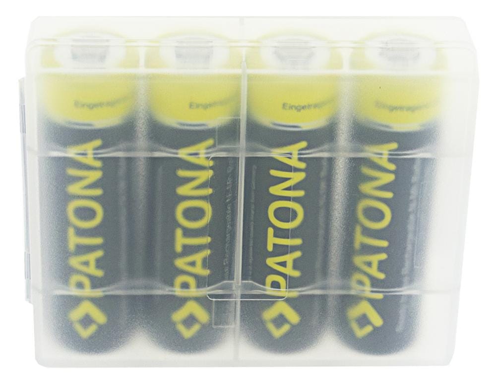 PATONA Mignon Akkus 4x AA 2450mAh inkl Box für Kameras Fernbedienungen Spielzeug