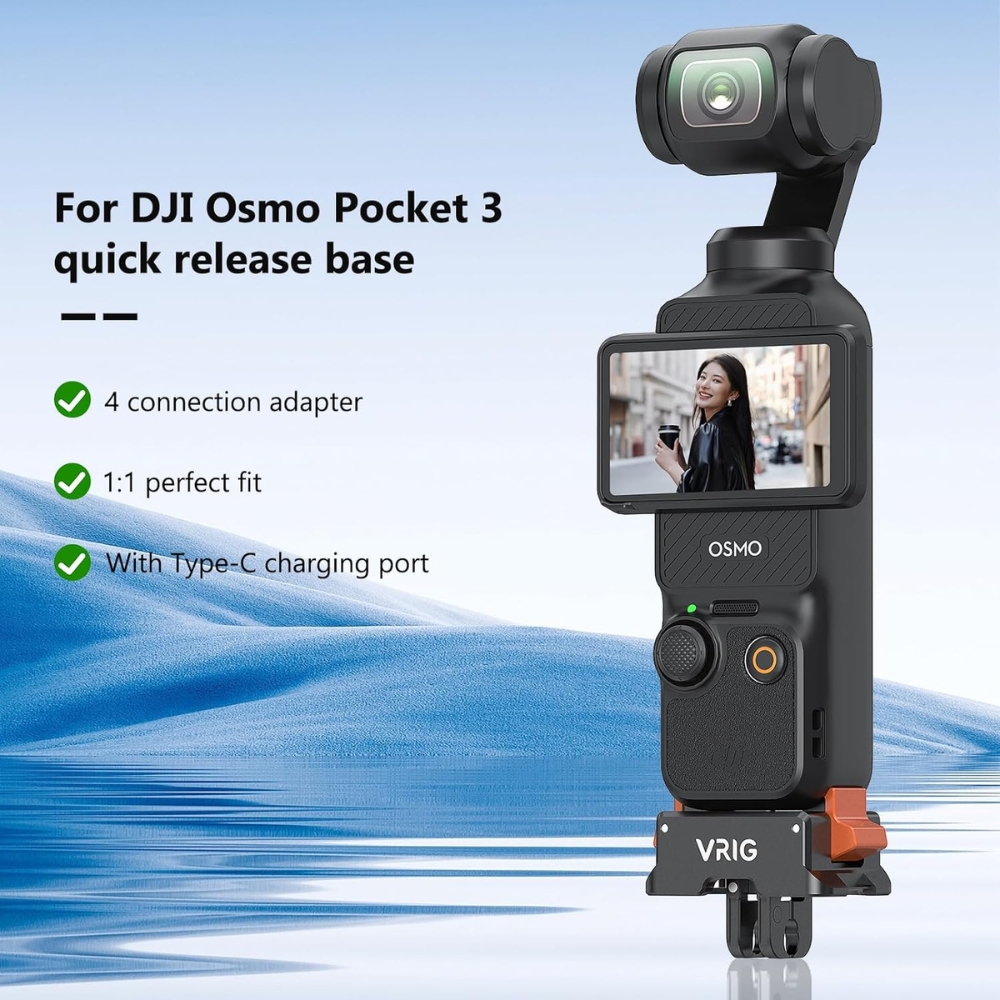 Adapter für DJI Osmo Pocket 3 - 4-in-1 Metallbasis mit Typ-C 1/4-Zoll-Gewinde