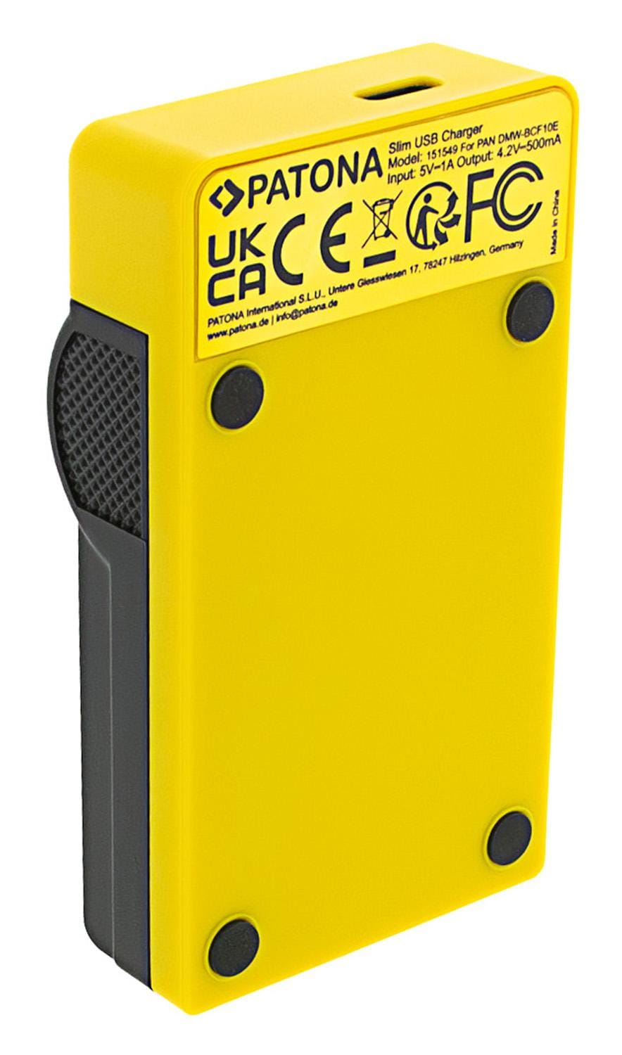 PATONA Slim USB Ladegerät mit USB‑C Input für Panasonic DMW‑BCF10E Lumix DMC‑FS7 DMCLX5 DMC‑LX5 PATONA Slim USB Ladegerät mit USB‑C Input für Panasonic DMW‑BCF10E Lumix DMC‑FS7 DMCLX5 DMC‑LX5