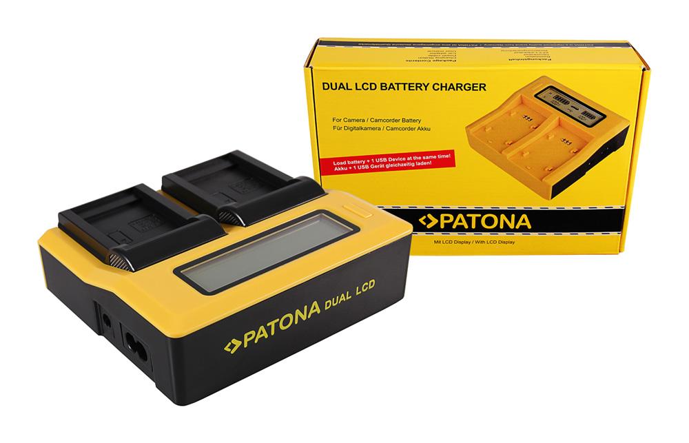 PATONA Dual LCD USB Ladegerät für Samsung SLB-0837B IA-BH130C IA-BH130LB Digimax i85 L74 wide