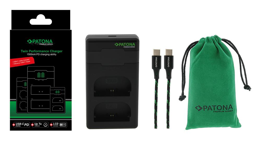 PATONA Premium Twin Performance PD Ladegerät für Canon LP-E6 LP-E6NH LPE6 inkl. USB-C Kabel
