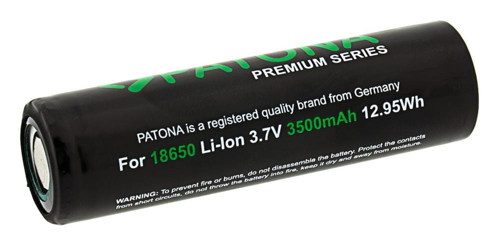 PATONA Premium 18650 Li‑Ion Akku ungeschützt flattop 3,7 V 3500 mAh für E‑Zigaretten Powerbanks Taschenlampen e‑Bike PATONA Premium 18650 Li‑Ion Akku ungeschützt flattop 3,7 V 3500 mAh für E‑Zigaretten Powerbanks Taschenlampen e‑Bike