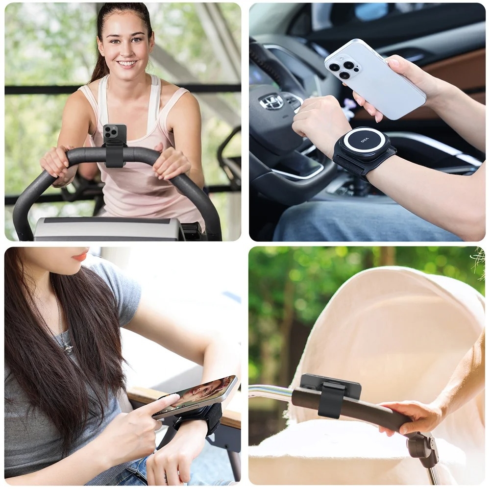 Magnetischer MagSafe Telefonständer Griffhalter 360° drehbar, kompatibel mit iPhone 16/15/14/13 & Android – Perfekt für Gym, Auto & Handgelenk