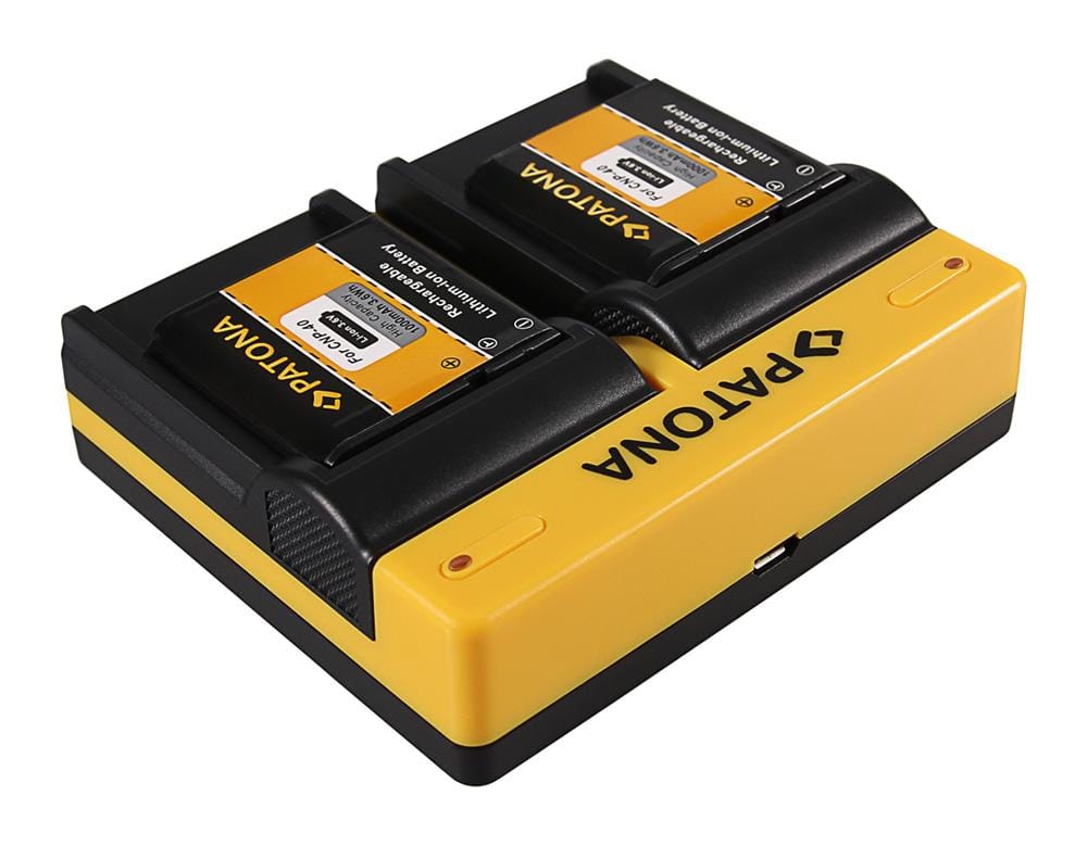 PATONA Dual Ladegerät für BENQ Casio NP-40 DC P500 E520 E520+ E610 inkl. Micro-USB