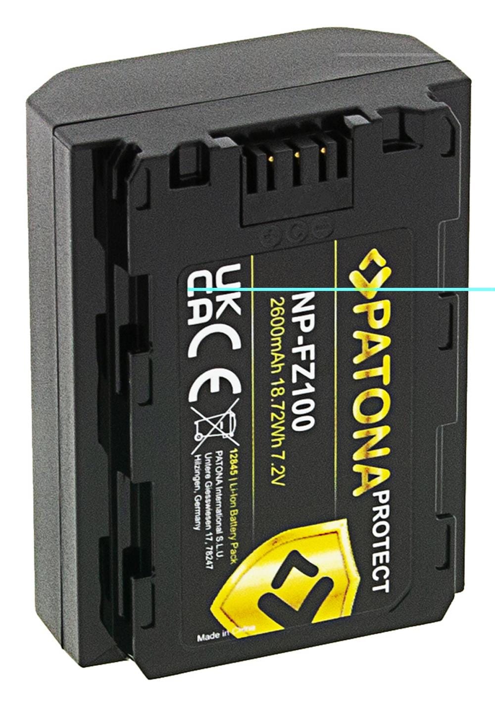 PATONA PROTECT Akku für Sony NP-FZ100 A7 III A7M3 Alpha 7 III A7 R III A7RM3 Alpha 7 R III A9 Alpha 9