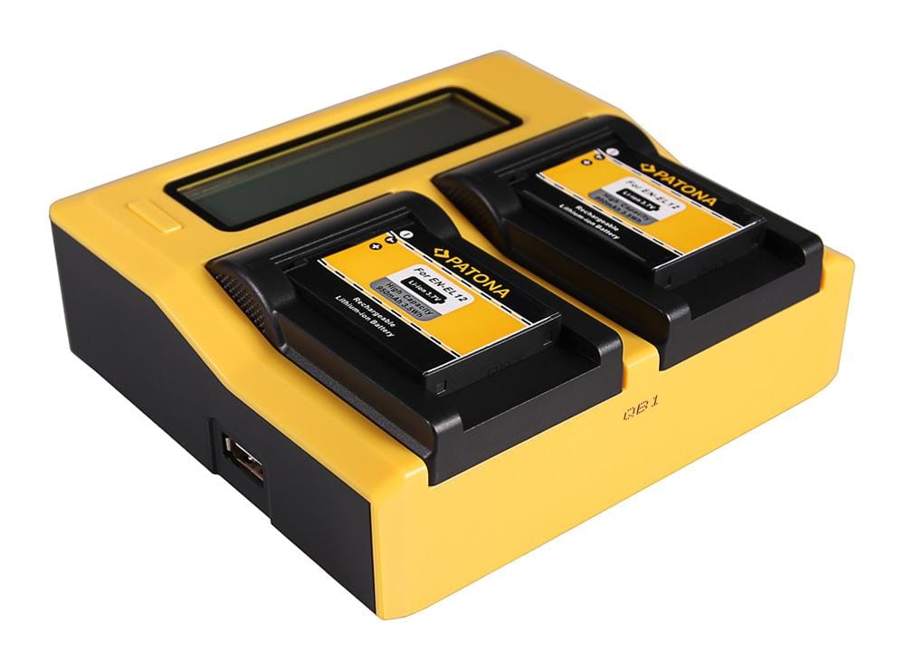 PATONA Dual LCD USB Ladegerät für Nikon EN-EL12 Coolpix AW100 AW110 P300 P310 P330 S1000pj